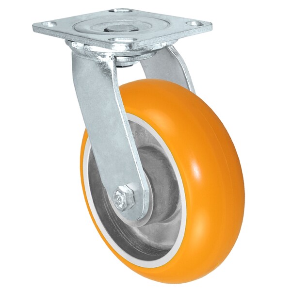 6"x2" Sirius HD Donut Polyurethane on Aluminum Wheel, Swivel Caster